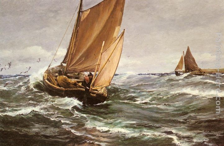Charles Napier Hemy In Spite of Wind and Weather